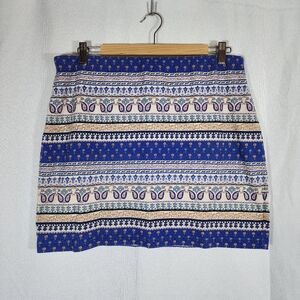 Chelsea & Violet Blue Patterned Women's Mini Skirt Size L